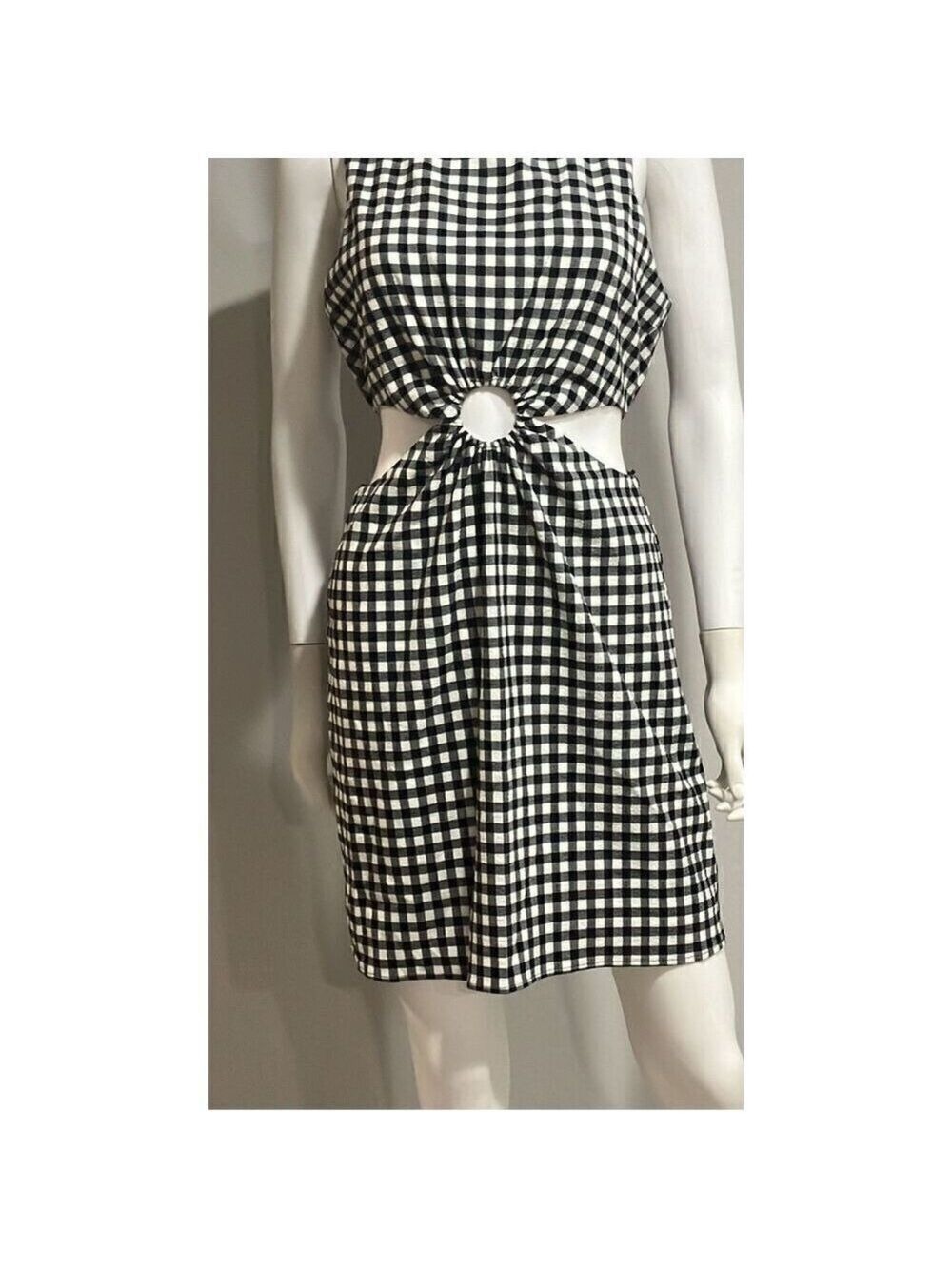 Wayf Jules Cutout O-ring Minidress in Black and White Size Medium - Picture 9 of 11